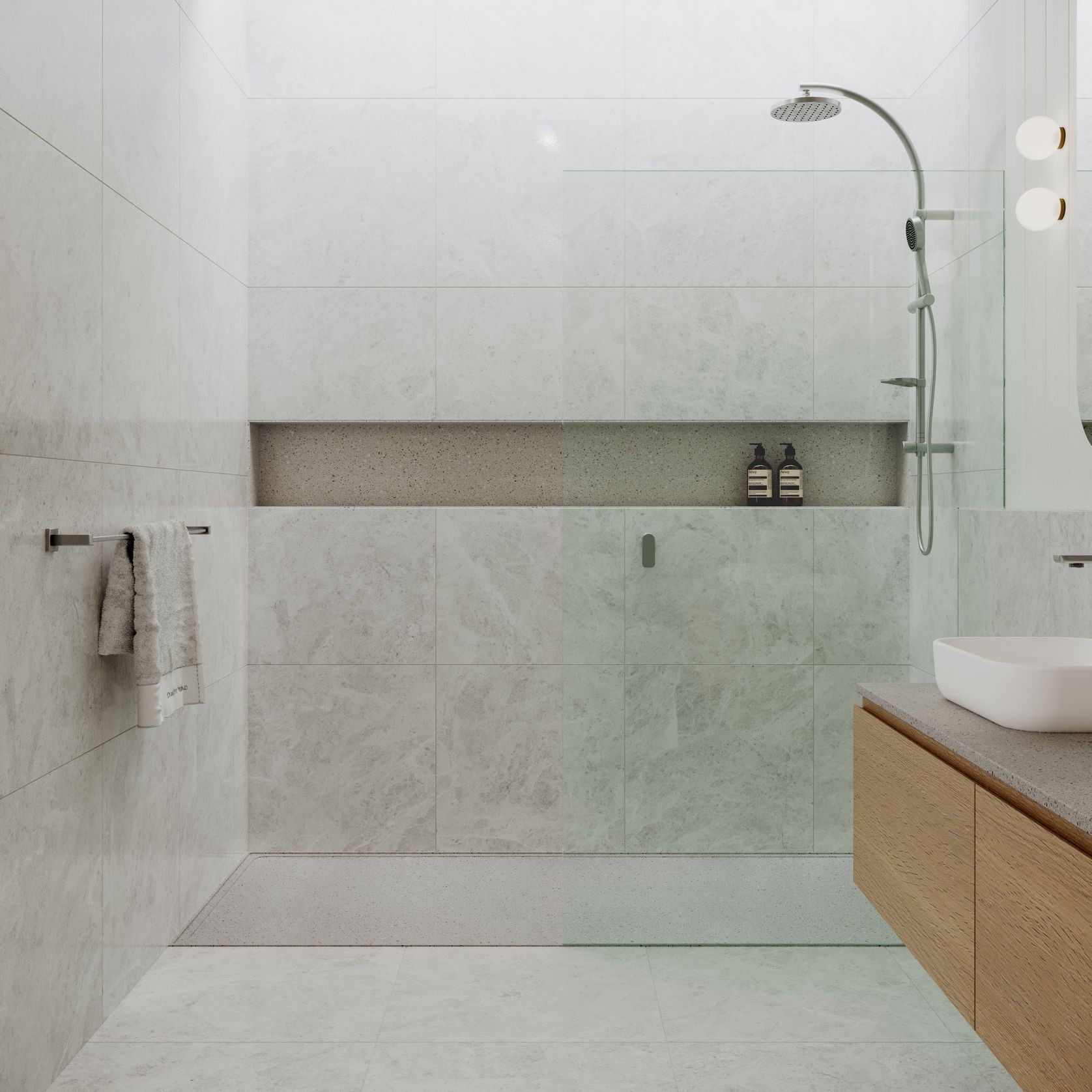 Custom Sized Solid Surface Shower Base gallery detail image