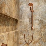Code Dusk Round Shower Rail Brushed Copper gallery detail image