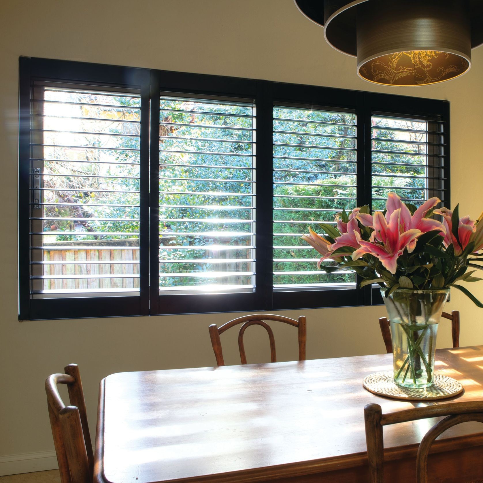 Ambience Hardwood Shutter Stained | Shutter Systems gallery detail image