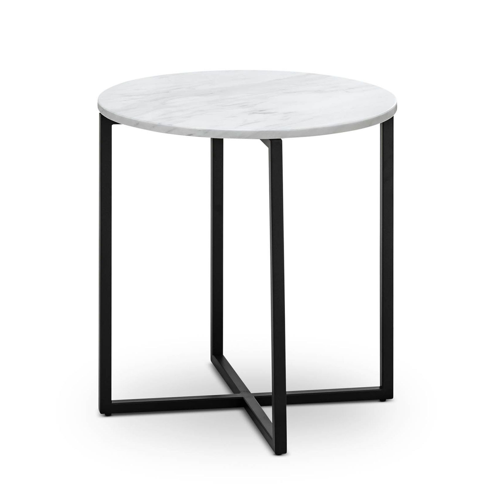 Ellie Marble Round Side Table | White & Black gallery detail image