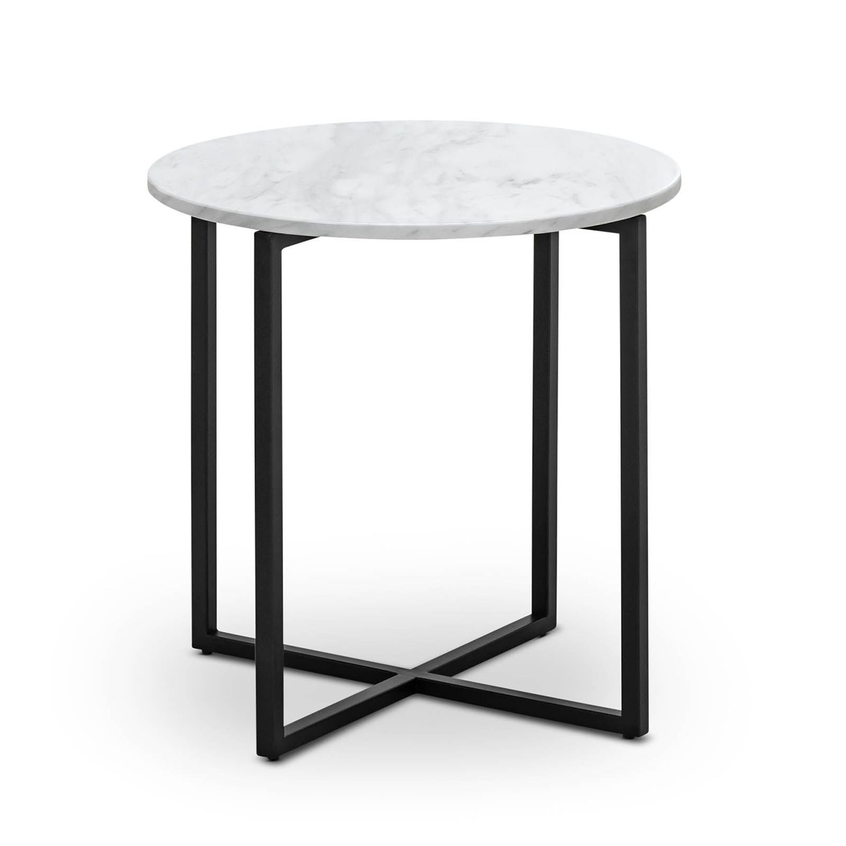 Ellie Marble Round Side Table | White & Black gallery detail image