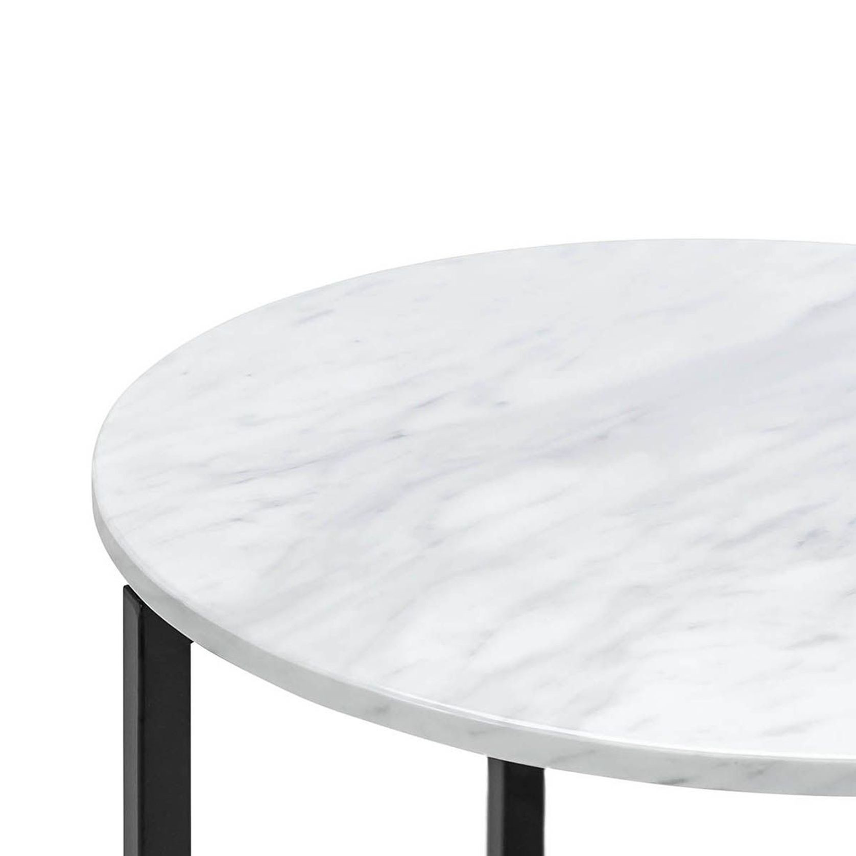 Ellie Marble Round Side Table | White & Black gallery detail image