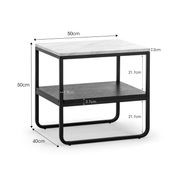Estoria White Marble Square Shelf Side Table | Black gallery detail image