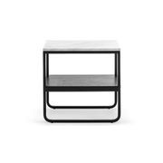 Estoria White Marble Square Shelf Side Table | Black gallery detail image
