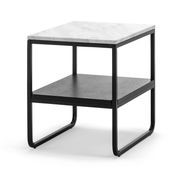 Estoria White Marble Square Shelf Side Table | Black gallery detail image