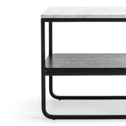 Estoria White Marble Square Shelf Side Table | Black gallery detail image