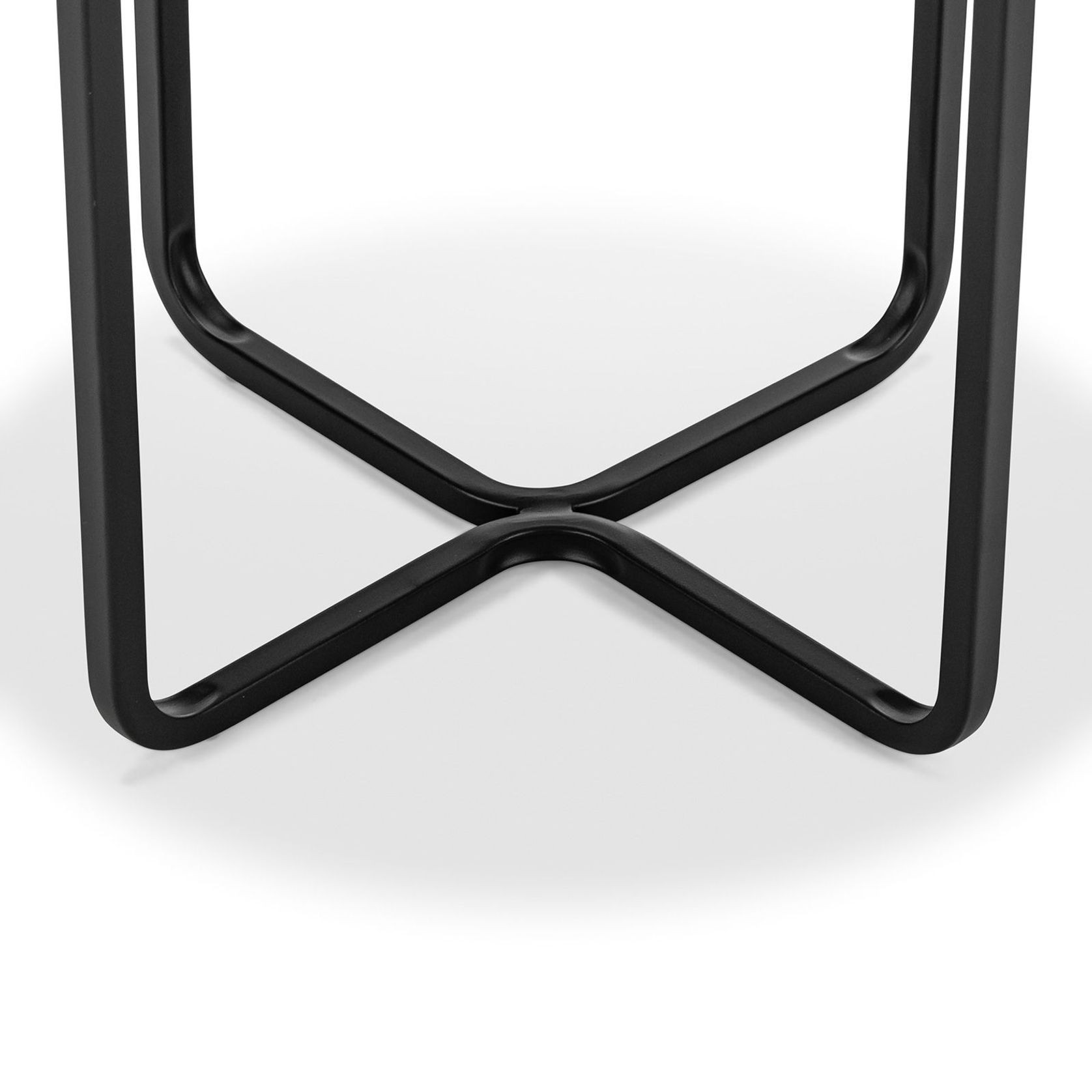 Clarina Ivory Marble Round Side Table | Black gallery detail image