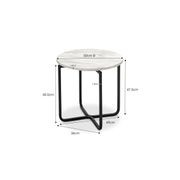 Clarina Ivory Marble Round Side Table | Black gallery detail image