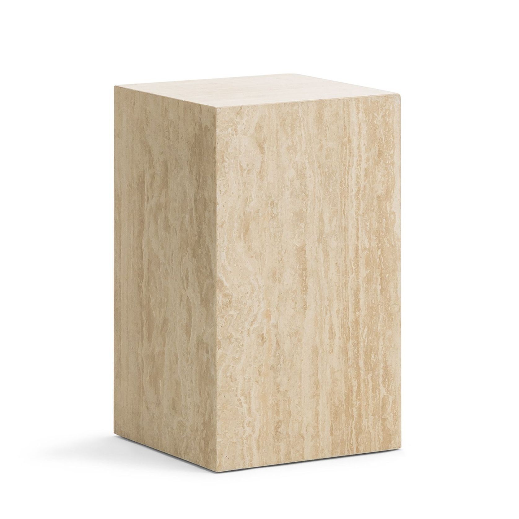 Cubie Plinth Small | Cream Travertine gallery detail image