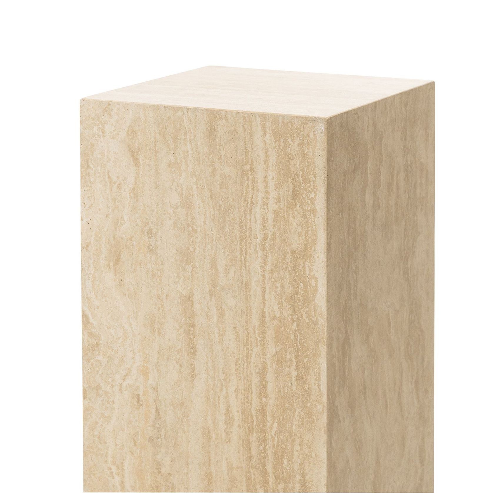 Cubie Plinth Small | Cream Travertine gallery detail image
