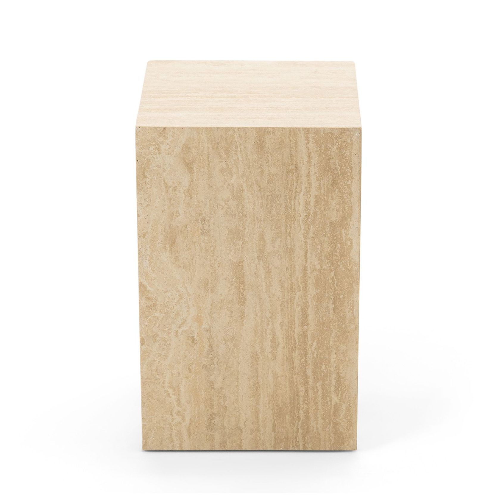 Cubie Plinth Small | Cream Travertine gallery detail image