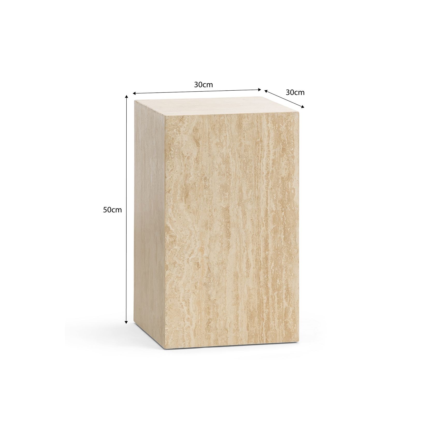Cubie Plinth Small | Cream Travertine gallery detail image