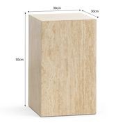 Cubie Plinth Small | Cream Travertine gallery detail image