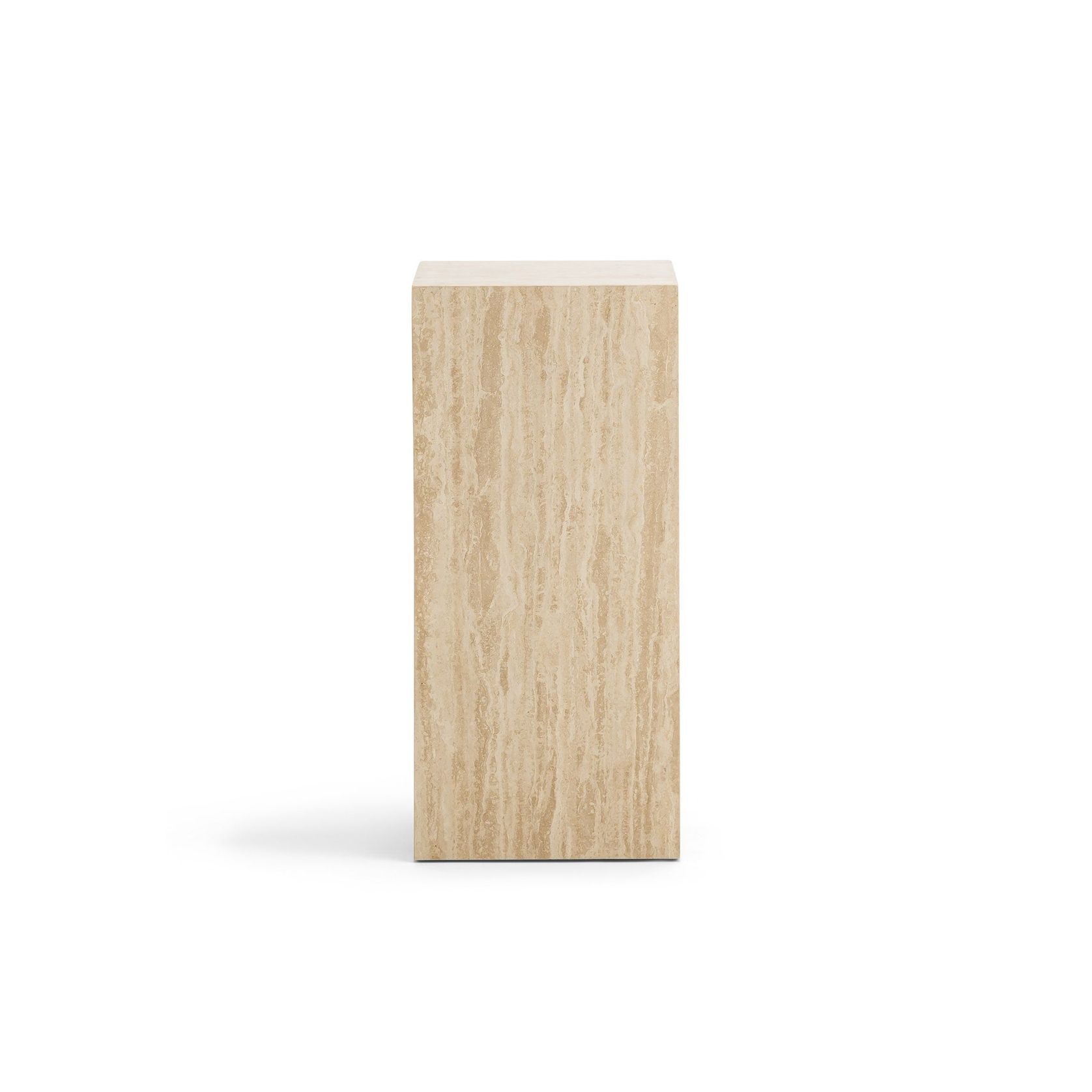 Cubie Plinth Medium | Cream Travertine gallery detail image
