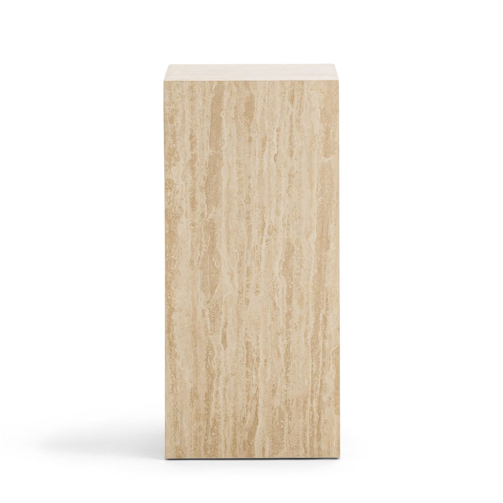 Cubie Plinth Medium | Cream Travertine gallery detail image