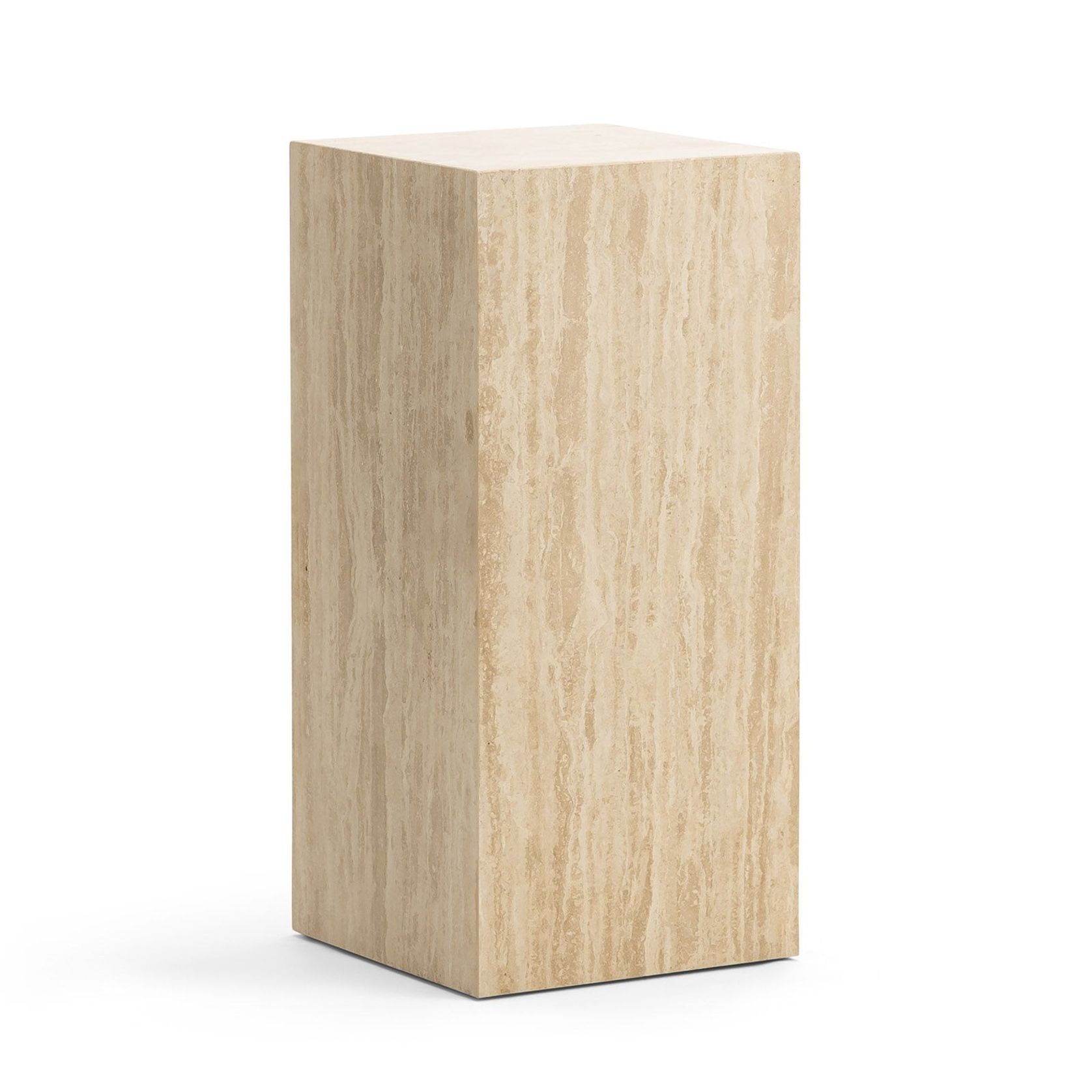 Cubie Plinth Medium | Cream Travertine gallery detail image
