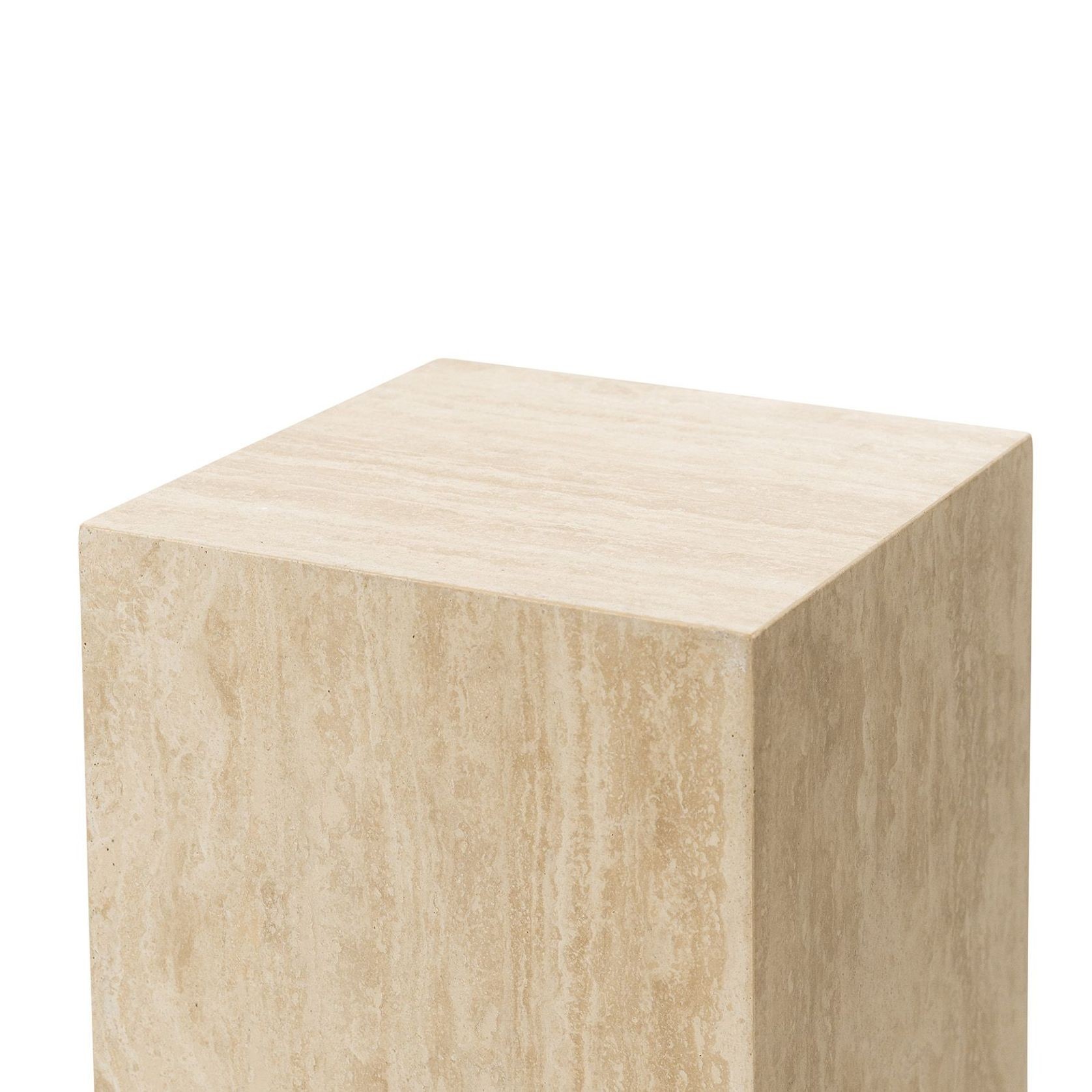 Cubie Plinth Medium | Cream Travertine gallery detail image