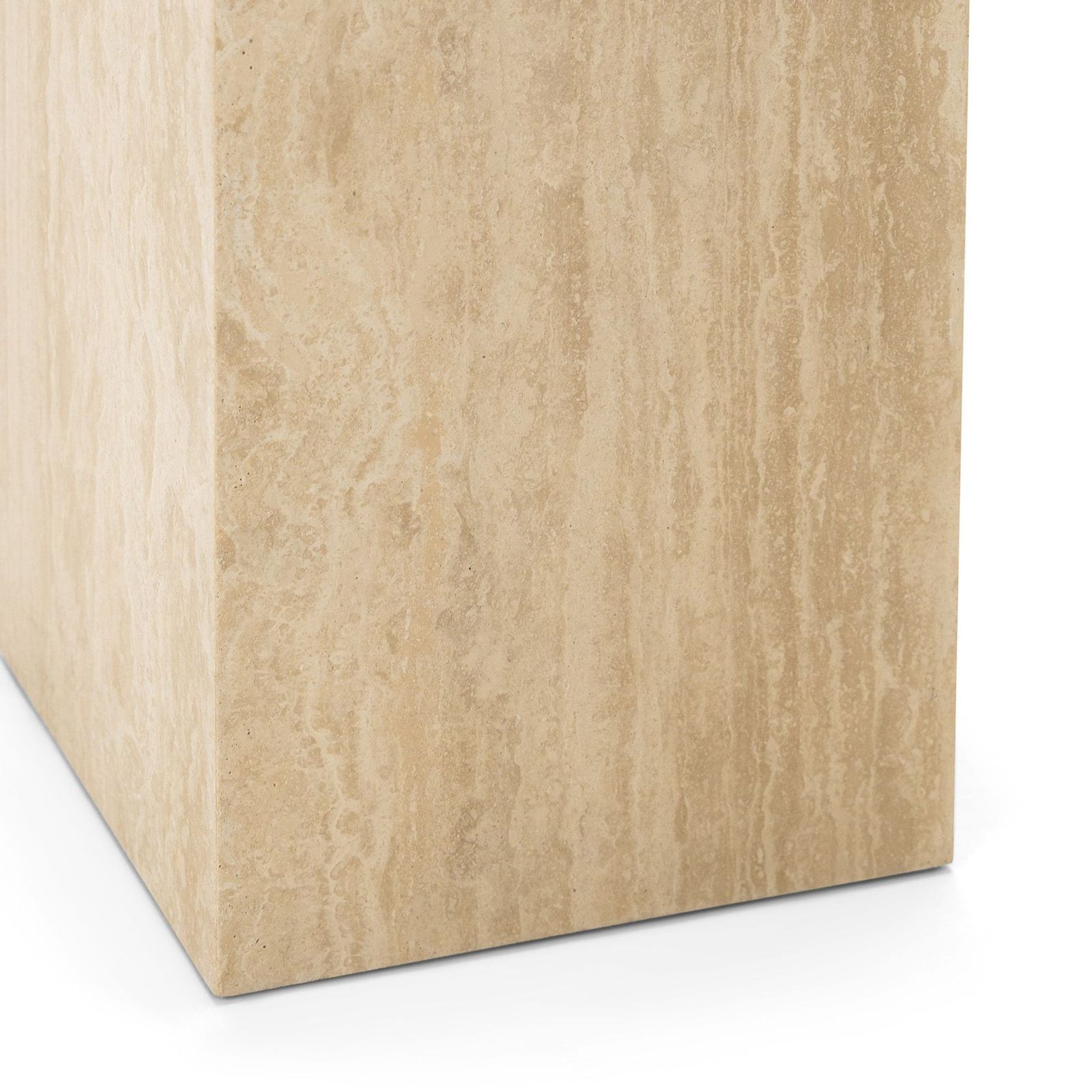 Cubie Plinth Medium | Cream Travertine gallery detail image