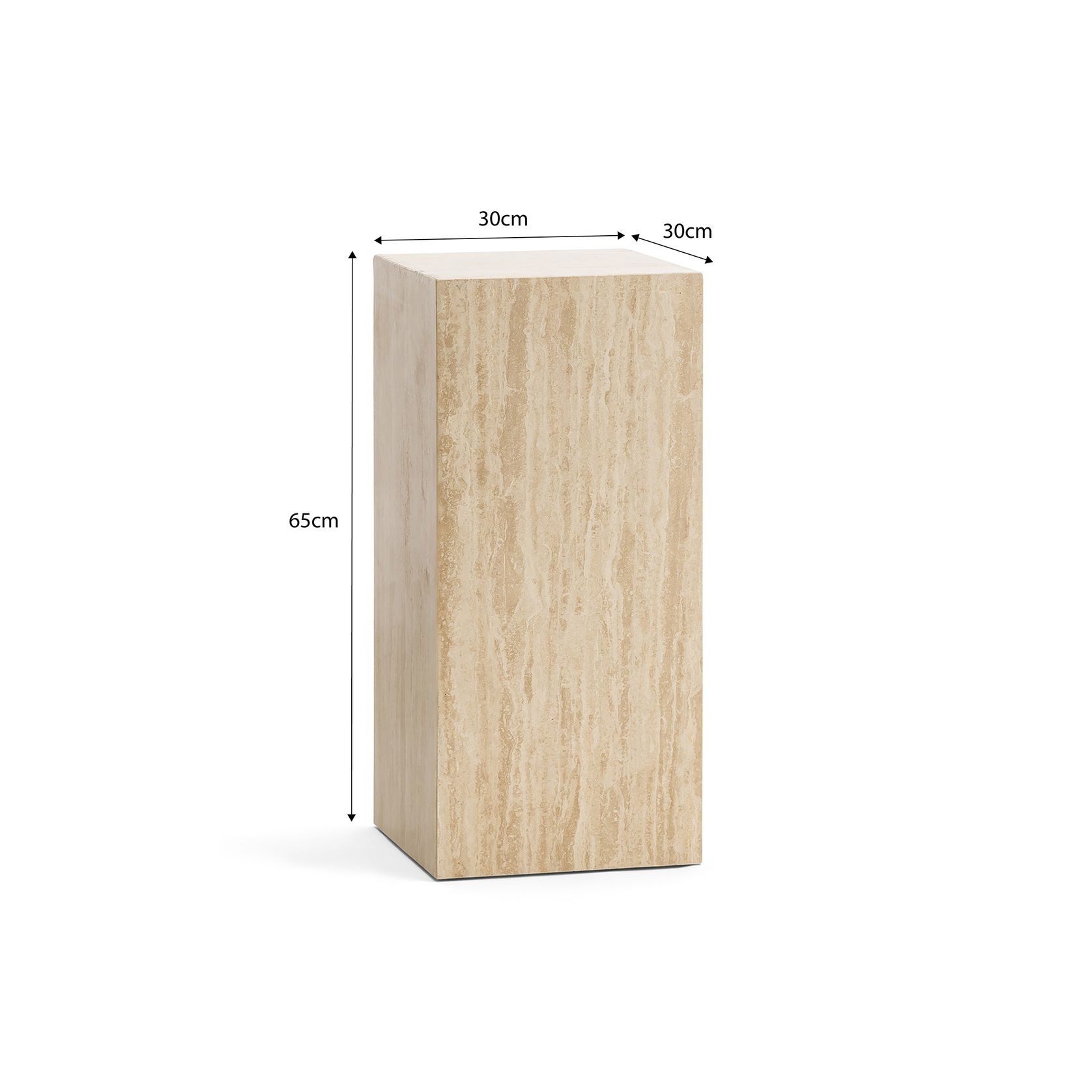 Cubie Plinth Medium | Cream Travertine gallery detail image