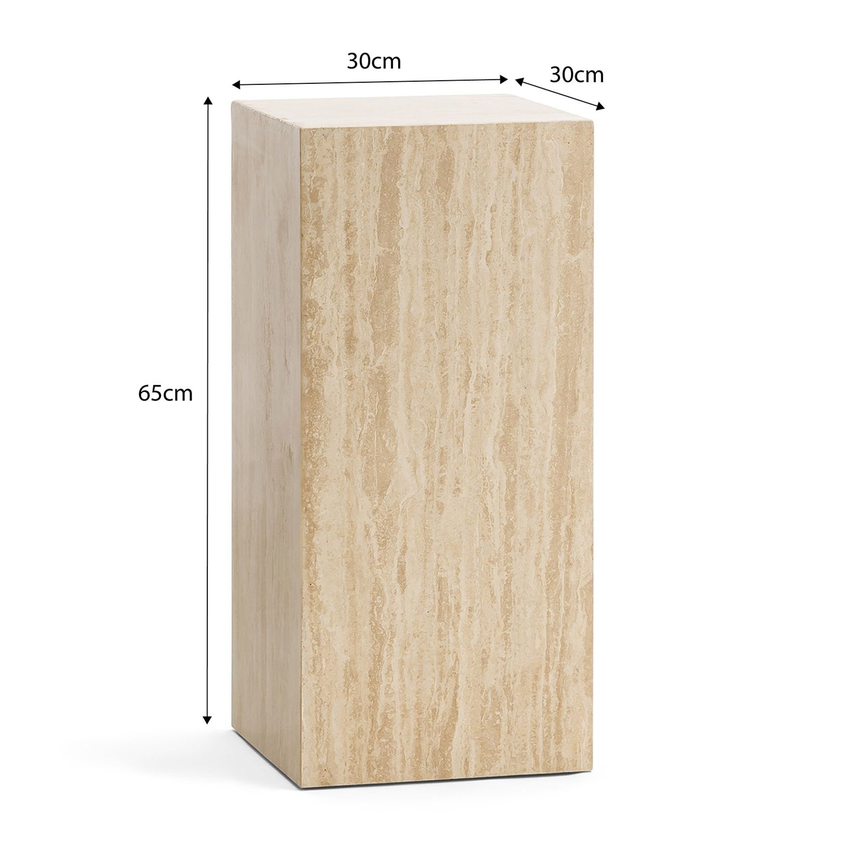 Cubie Plinth Medium | Cream Travertine gallery detail image