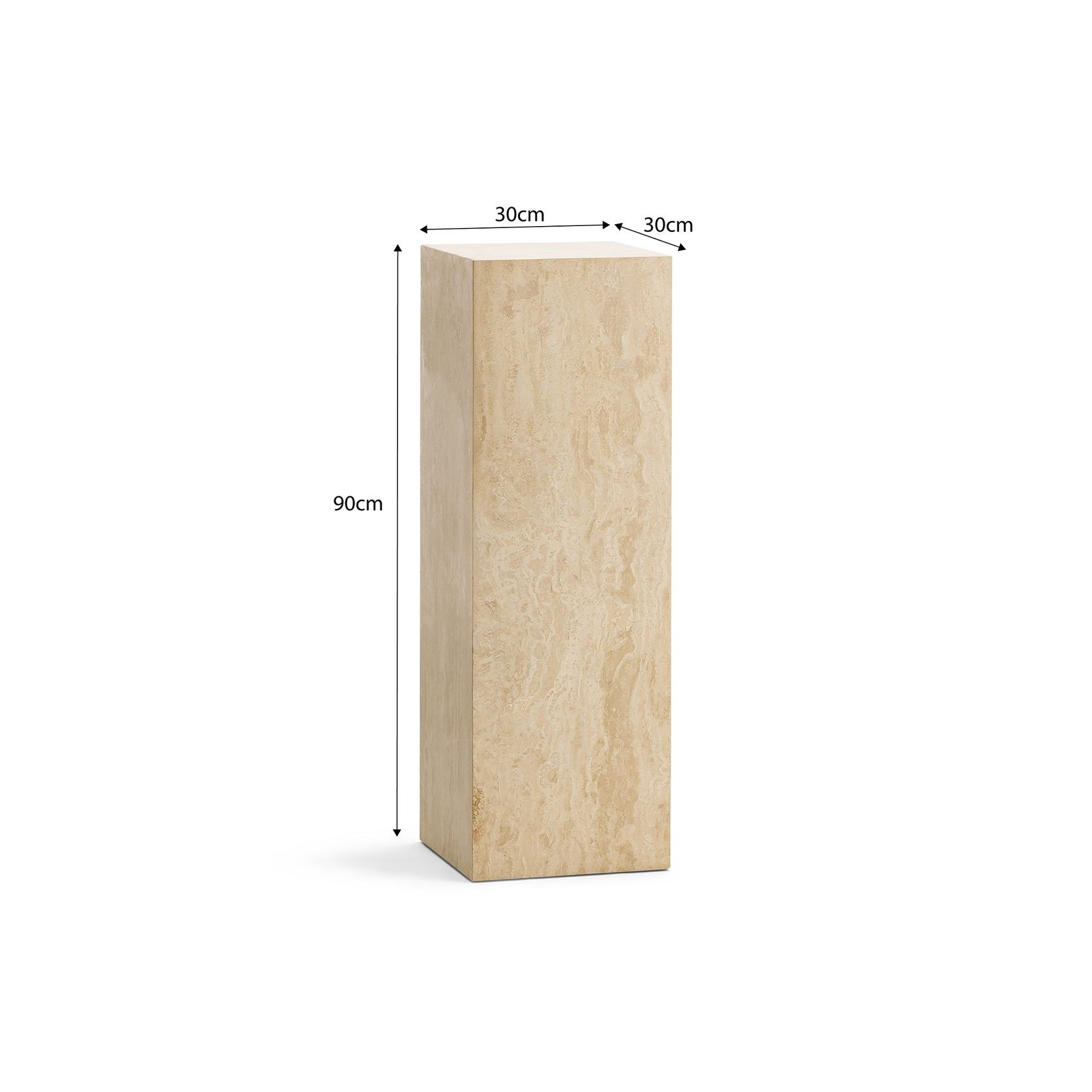 Cubie Plinth Tall | Cream Travertine gallery detail image