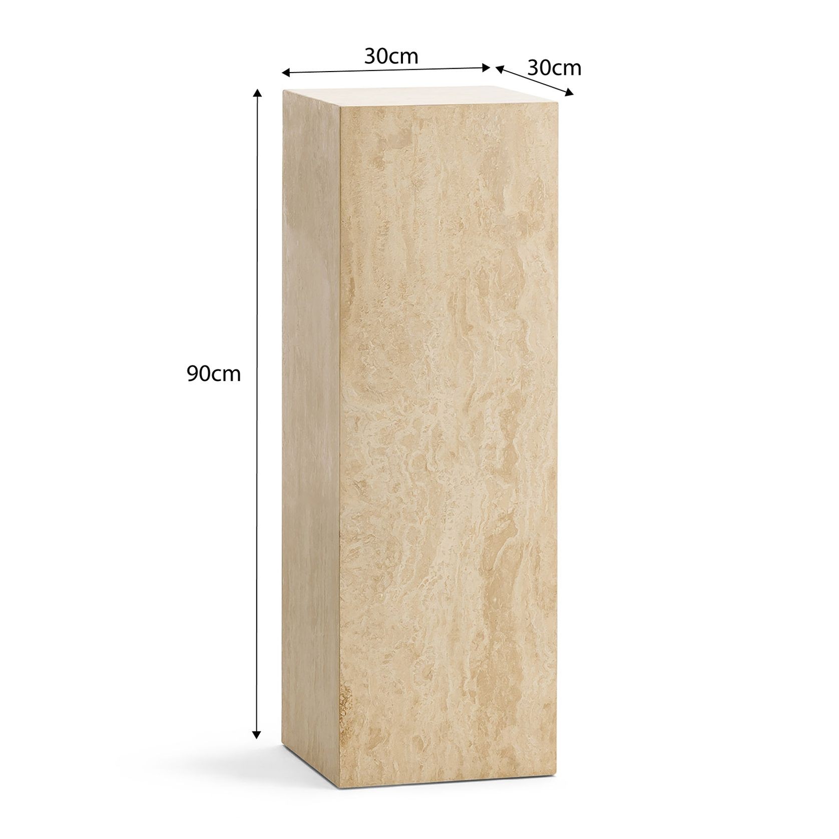Cubie Plinth Tall | Cream Travertine gallery detail image