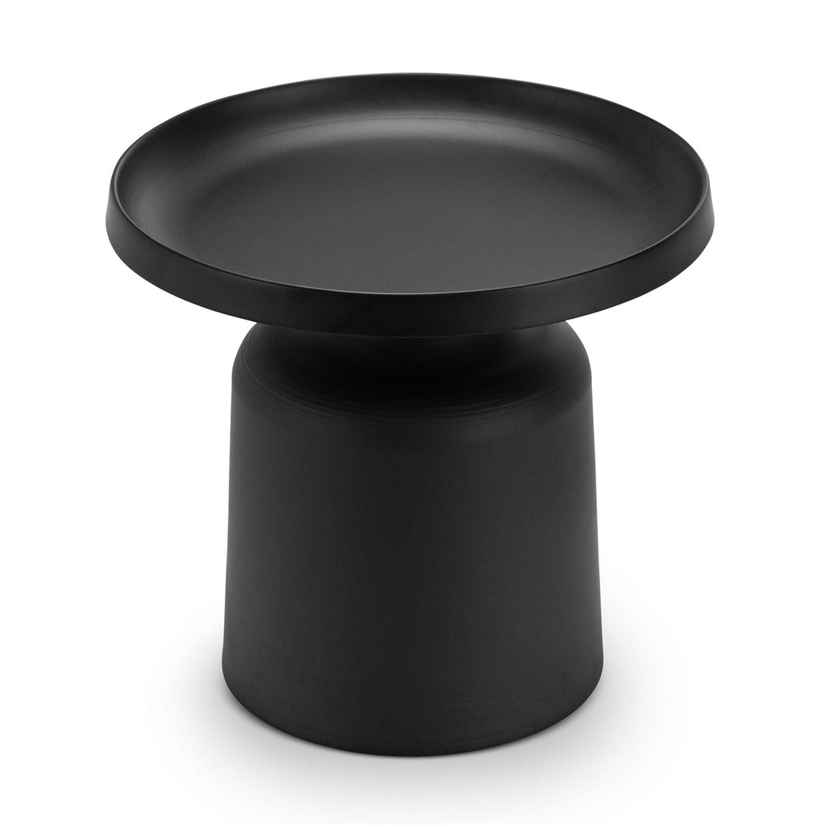 Palemo Round Pedestal Tray Side Table | Matte Black gallery detail image