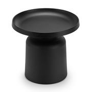 Palemo Round Pedestal Tray Side Table | Matte Black gallery detail image