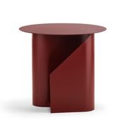 Zeke Round Side Table | Merlot Red gallery detail image