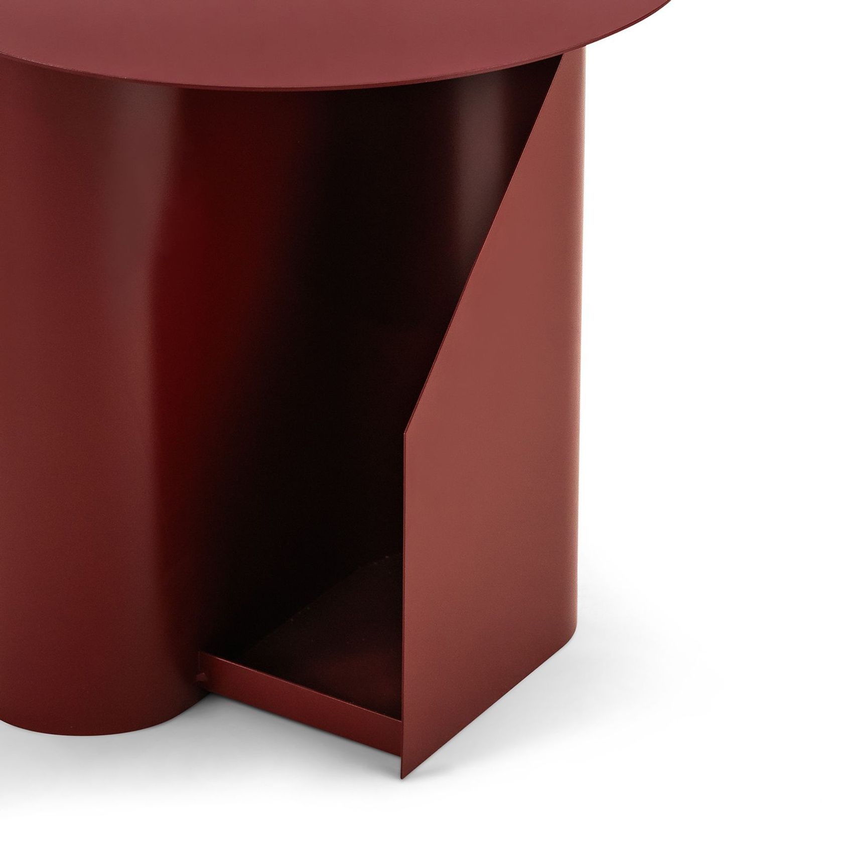 Zeke Round Side Table | Merlot Red gallery detail image