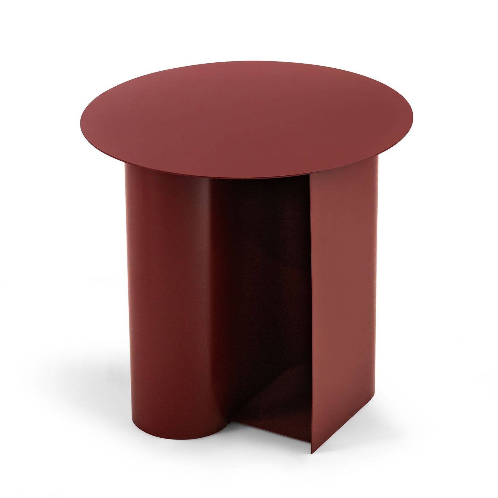 Zeke Round Side Table | Merlot Red gallery detail image