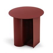 Zeke Round Side Table | Merlot Red gallery detail image