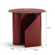 Zeke Round Side Table | Merlot Red gallery detail image