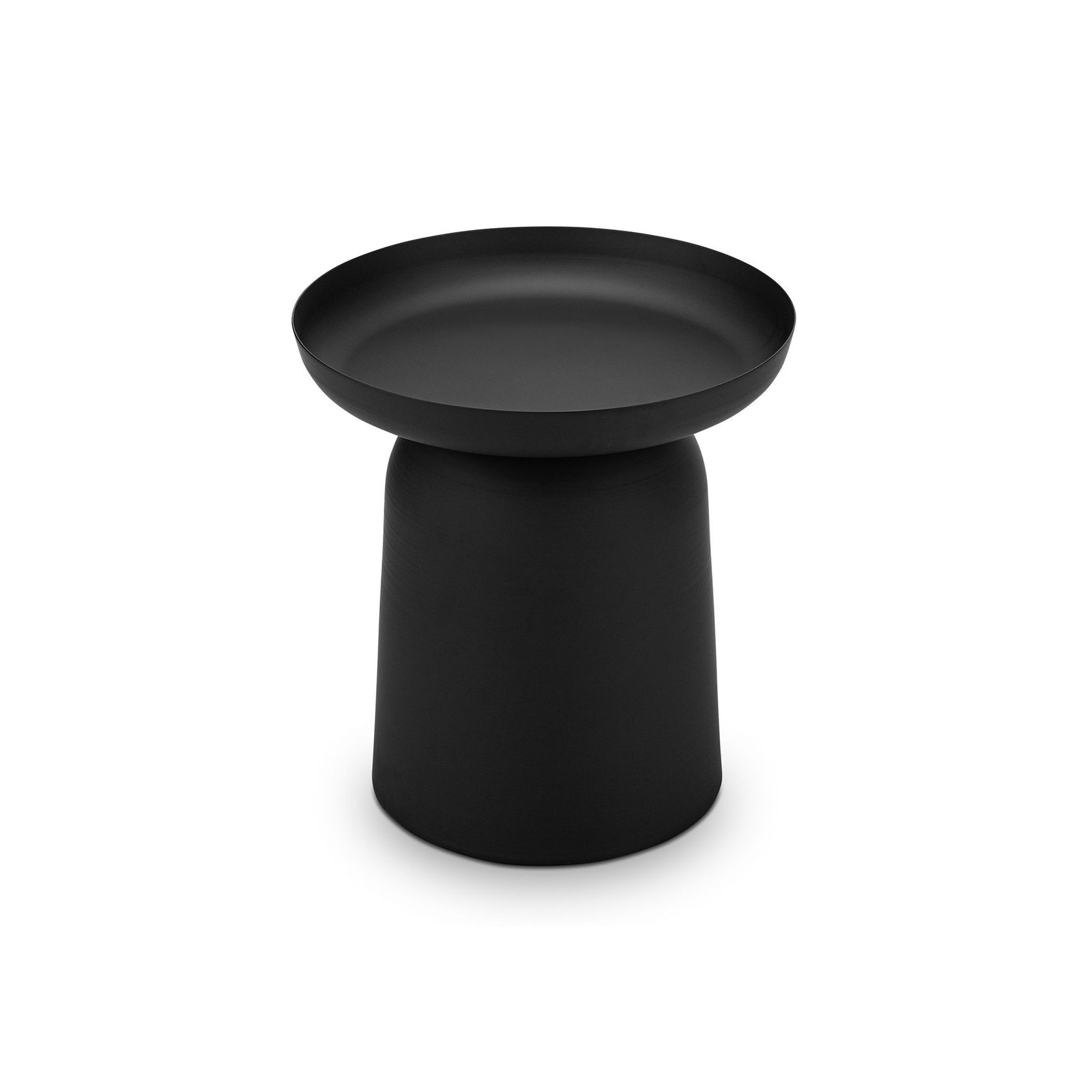 Sirkel Round Pedestal Side Table | Matte Black gallery detail image