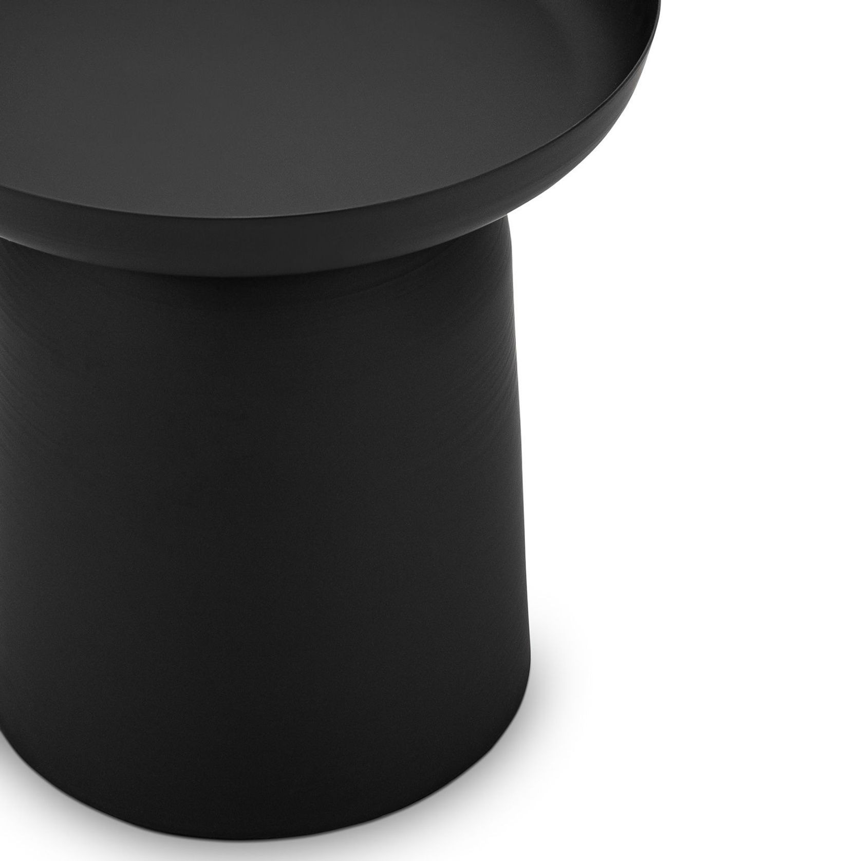 Sirkel Round Pedestal Side Table | Matte Black gallery detail image