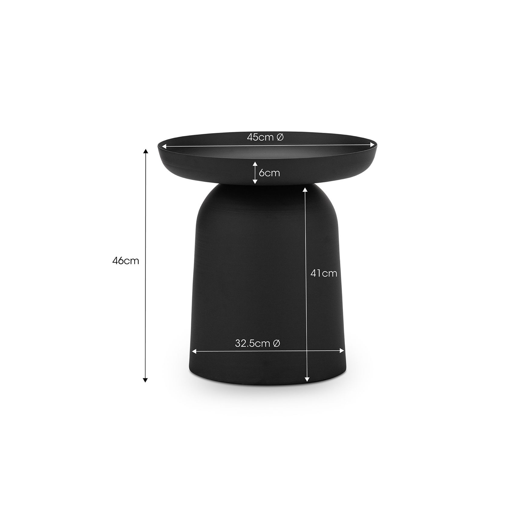 Sirkel Round Pedestal Side Table | Matte Black gallery detail image