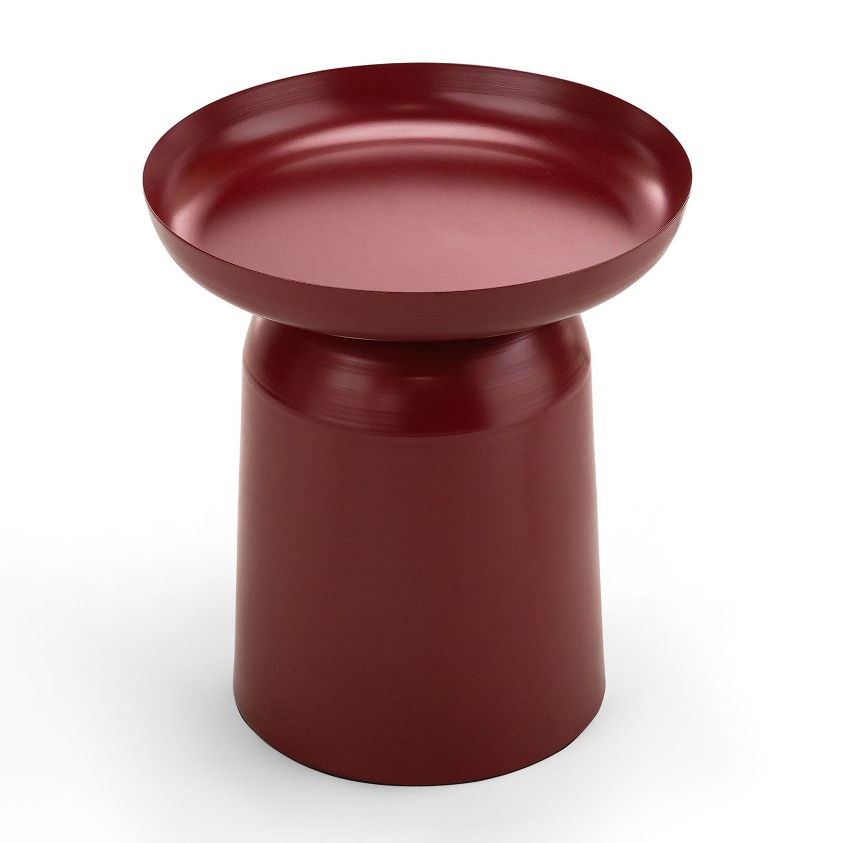 Sirkel Round Pedestal Side Table | Merlot Red gallery detail image