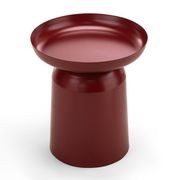 Sirkel Round Pedestal Side Table | Merlot Red gallery detail image