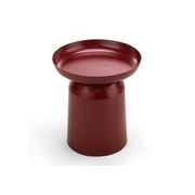 Sirkel Round Pedestal Side Table | Merlot Red gallery detail image