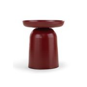 Sirkel Round Pedestal Side Table | Merlot Red gallery detail image