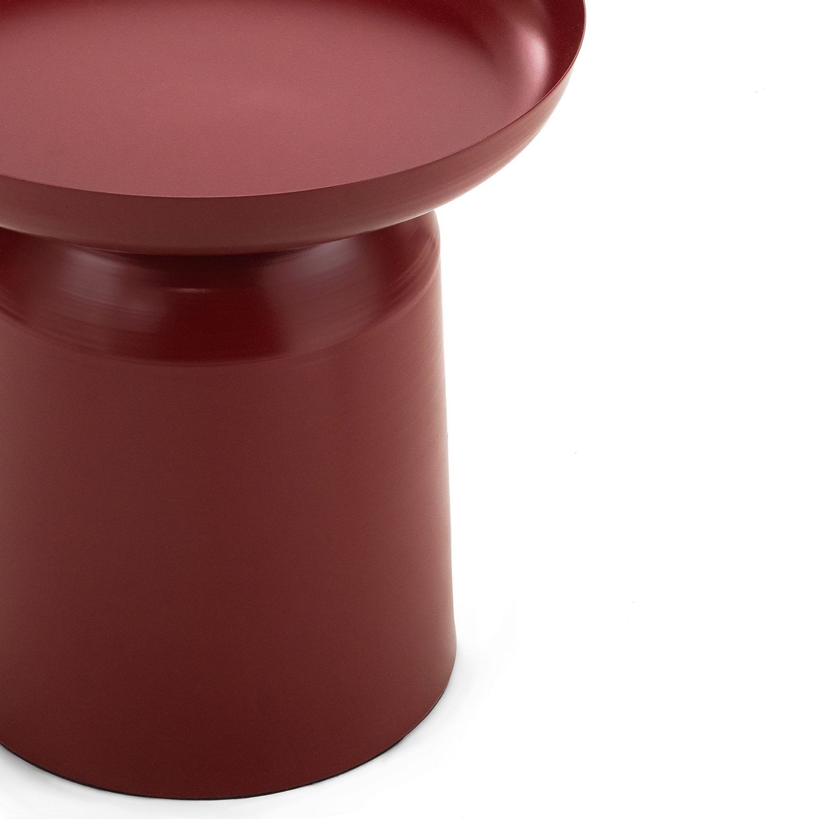 Sirkel Round Pedestal Side Table | Merlot Red gallery detail image