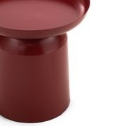 Sirkel Round Pedestal Side Table | Merlot Red gallery detail image