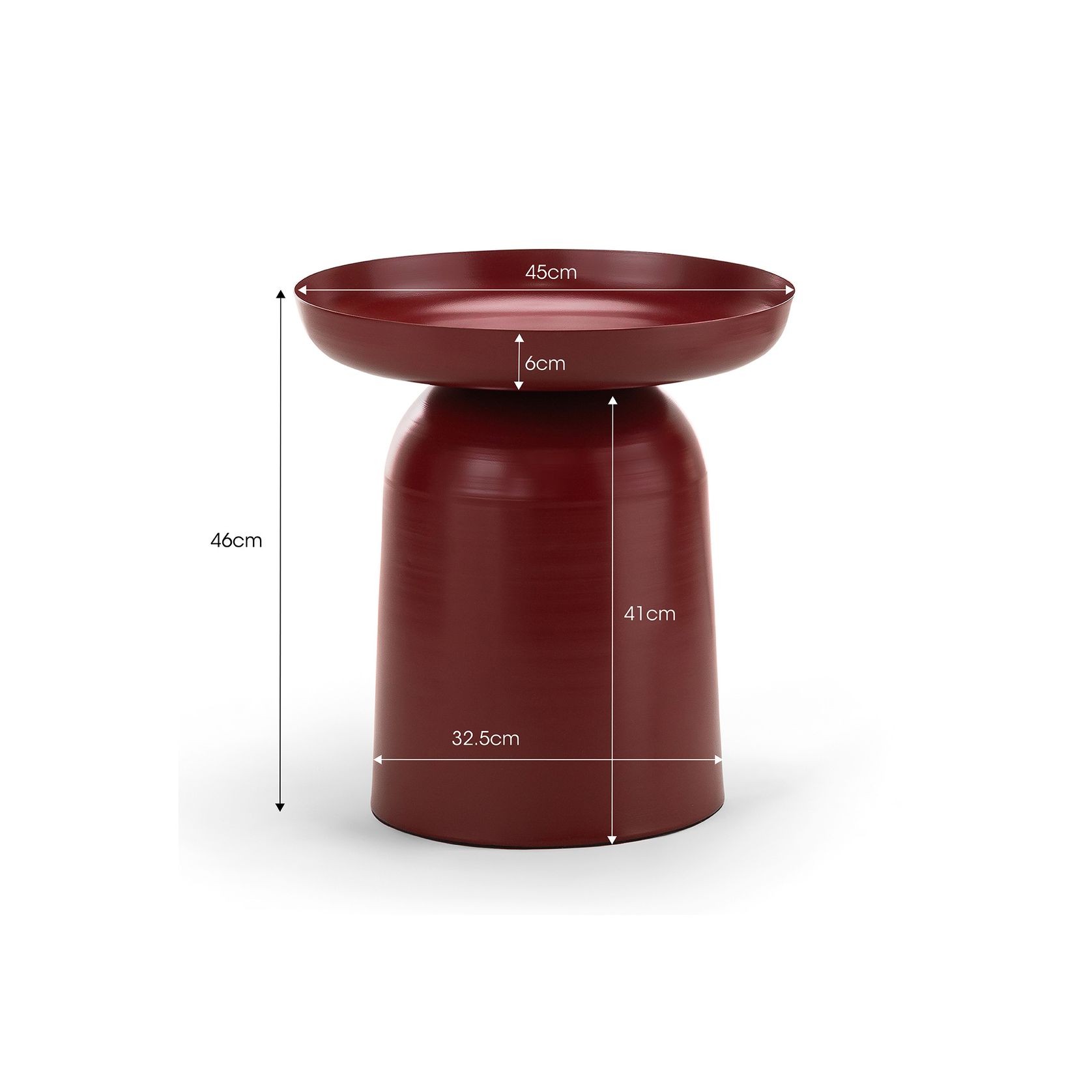 Sirkel Round Pedestal Side Table | Merlot Red gallery detail image