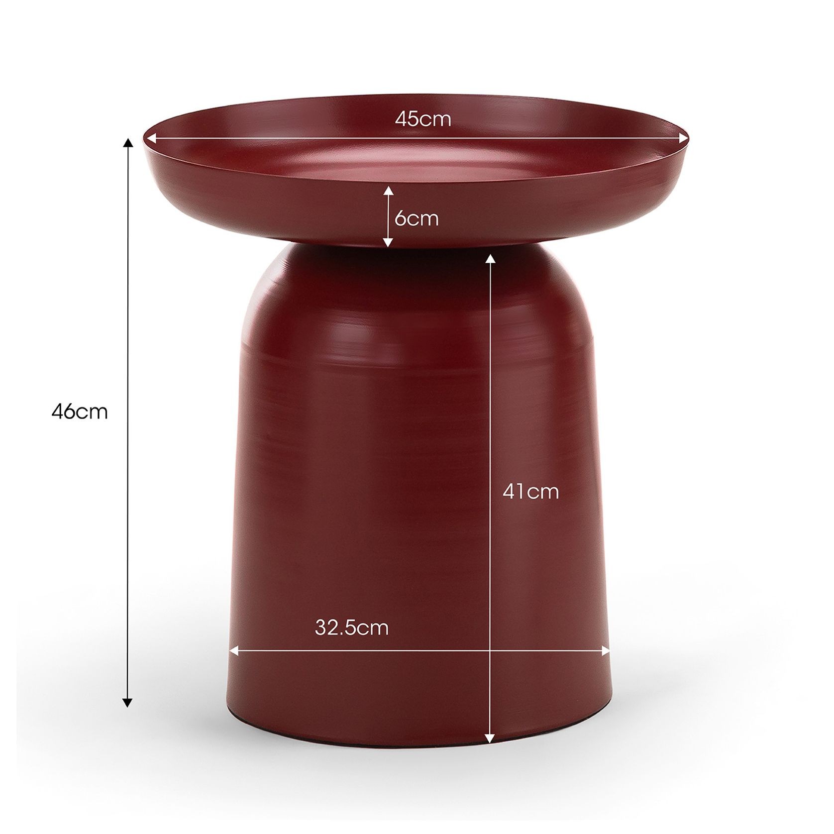 Sirkel Round Pedestal Side Table | Merlot Red gallery detail image
