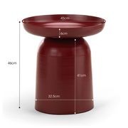 Sirkel Round Pedestal Side Table | Merlot Red gallery detail image
