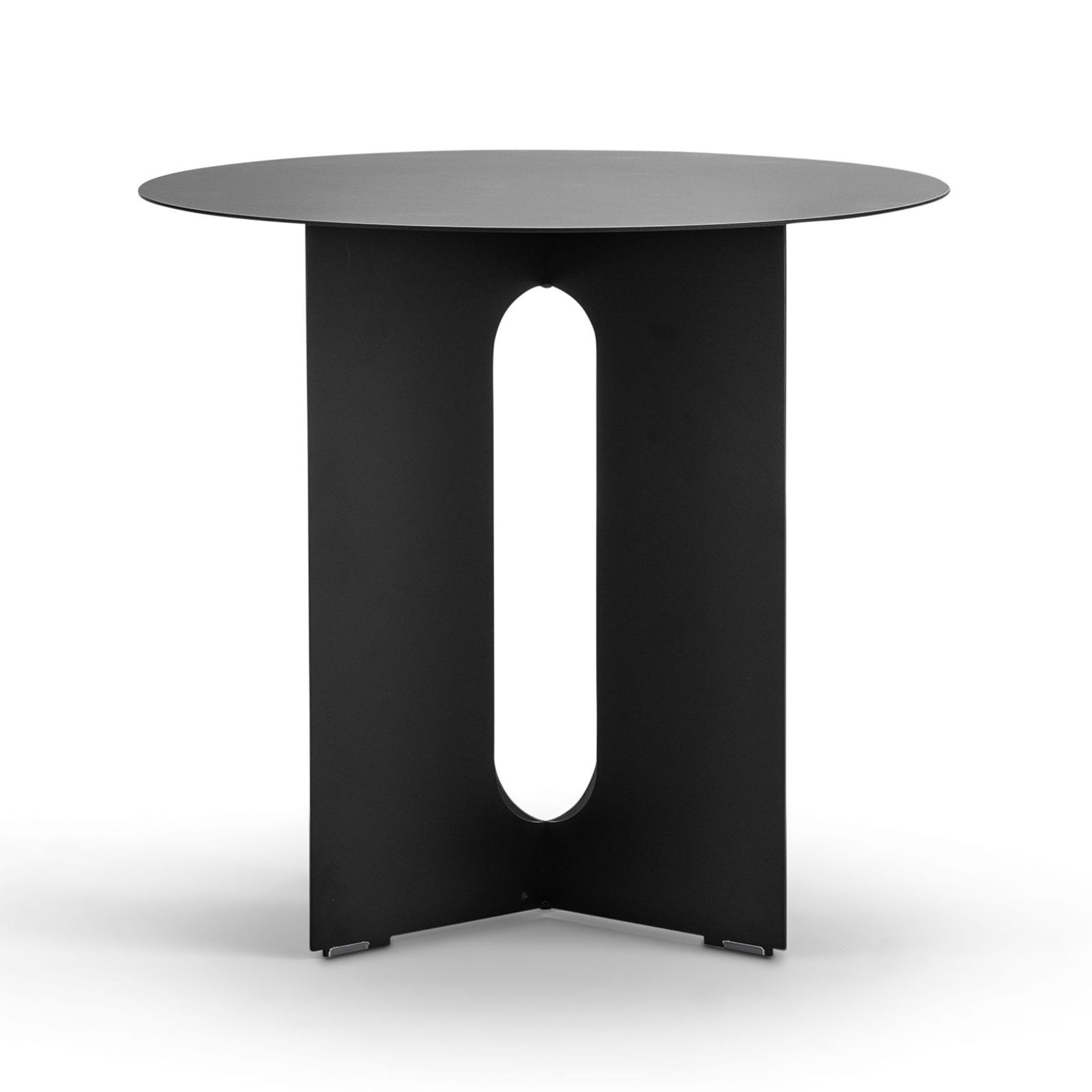 Kiyo Round Steel Side Table | Matte Black gallery detail image