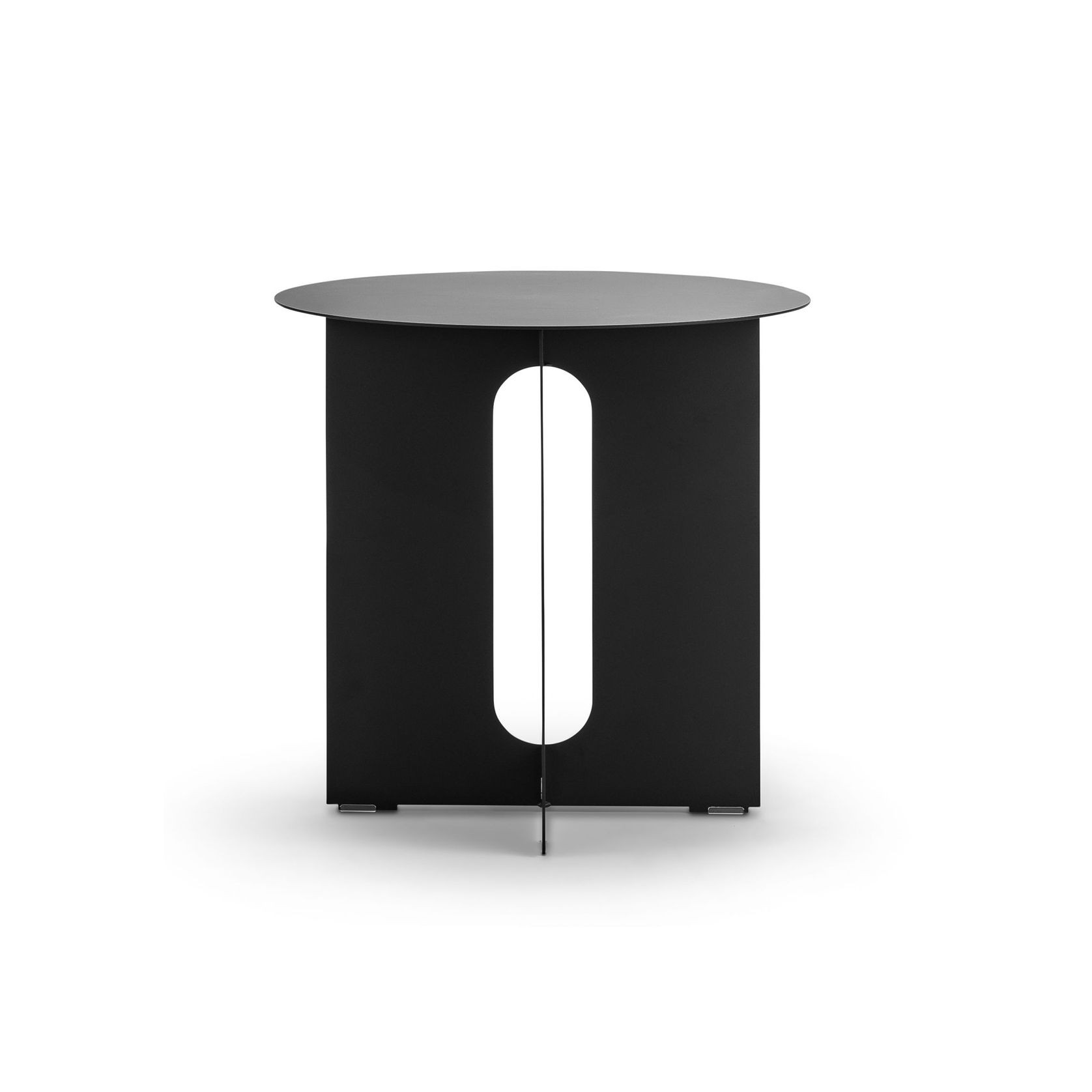 Kiyo Round Steel Side Table | Matte Black gallery detail image