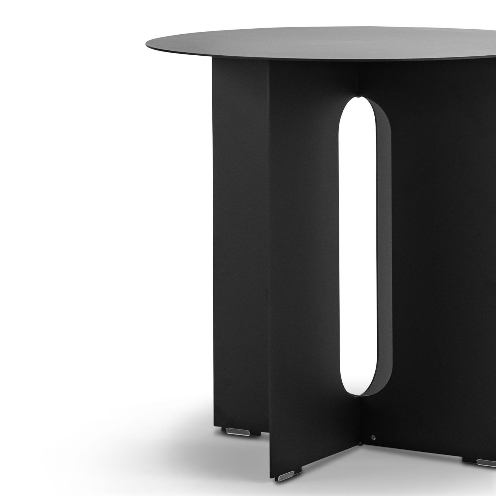 Kiyo Round Steel Side Table | Matte Black gallery detail image