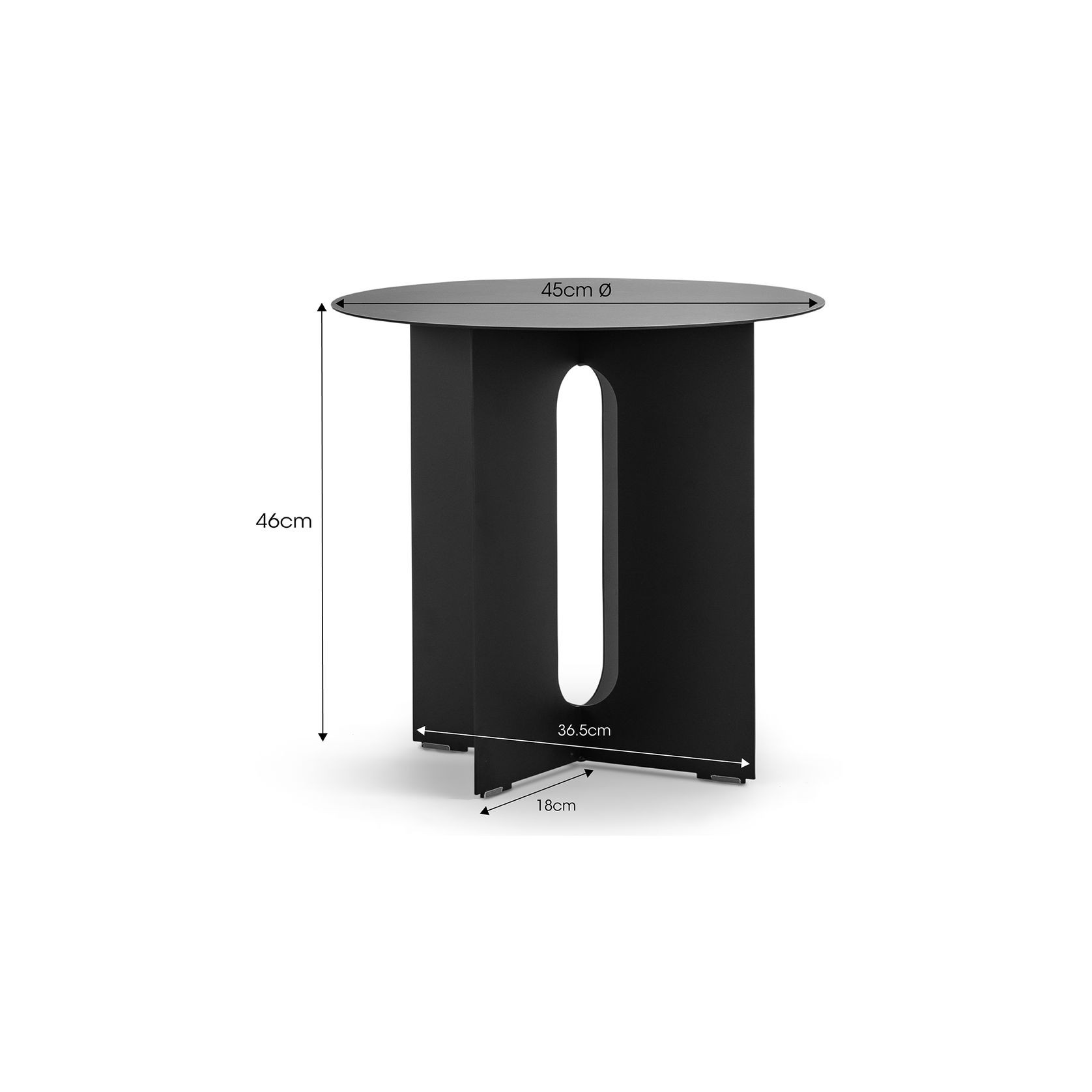 Kiyo Round Steel Side Table | Matte Black gallery detail image