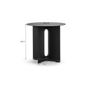 Kiyo Round Steel Side Table | Matte Black gallery detail image